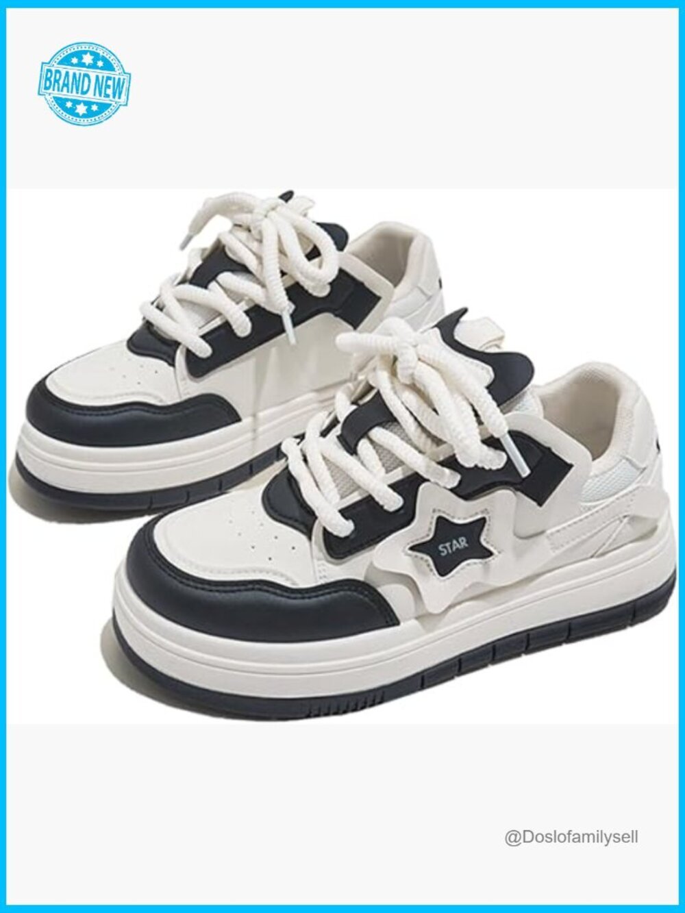 Star Embellished Chunky Sneakers Y2K Aesthetic Cute Walking Shoes Breathable